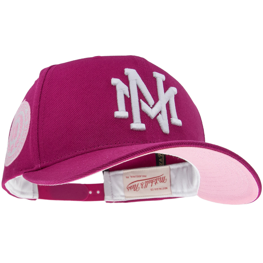 Branded Purple Pink Pro Crown Snapback Mitchell &amp; Ness