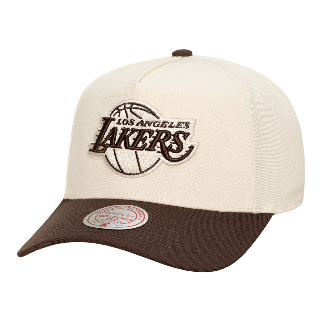 Los Angeles Lakers NBA Pro Snapback Mitchell &amp; Ness Cream/Brown