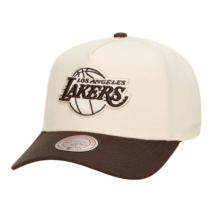 Los Angeles Lakers NBA Pro Snapback Mitchell &amp; Ness Cream/Brown