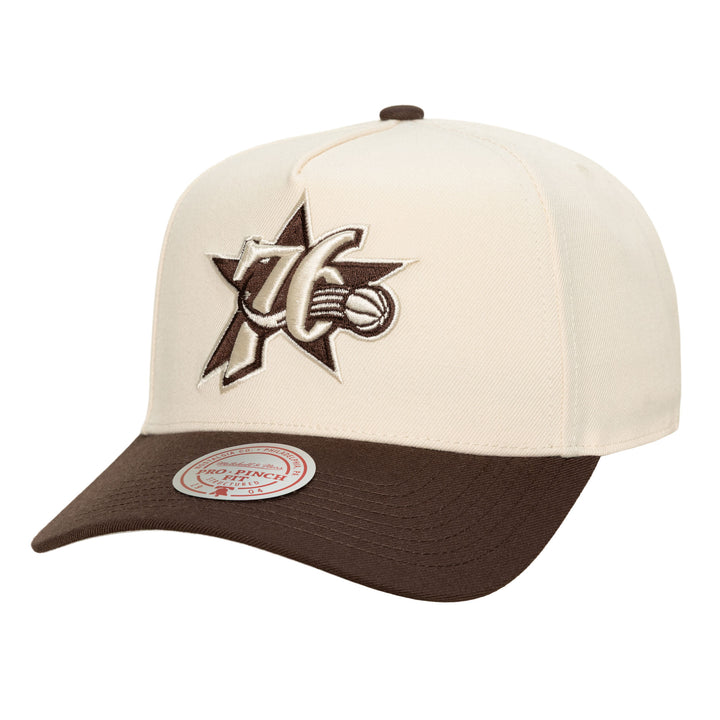Philadelphia 76ers NBA Pro Snapback Mitchell &amp; Ness Cream/Brown
