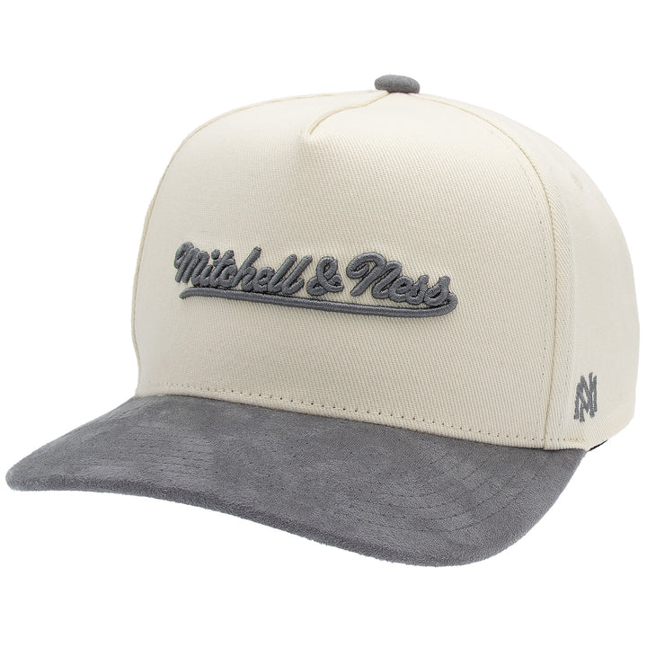 Mitchell &amp; Ness Branded Luxury Script Pro Pinch Snapback Gray