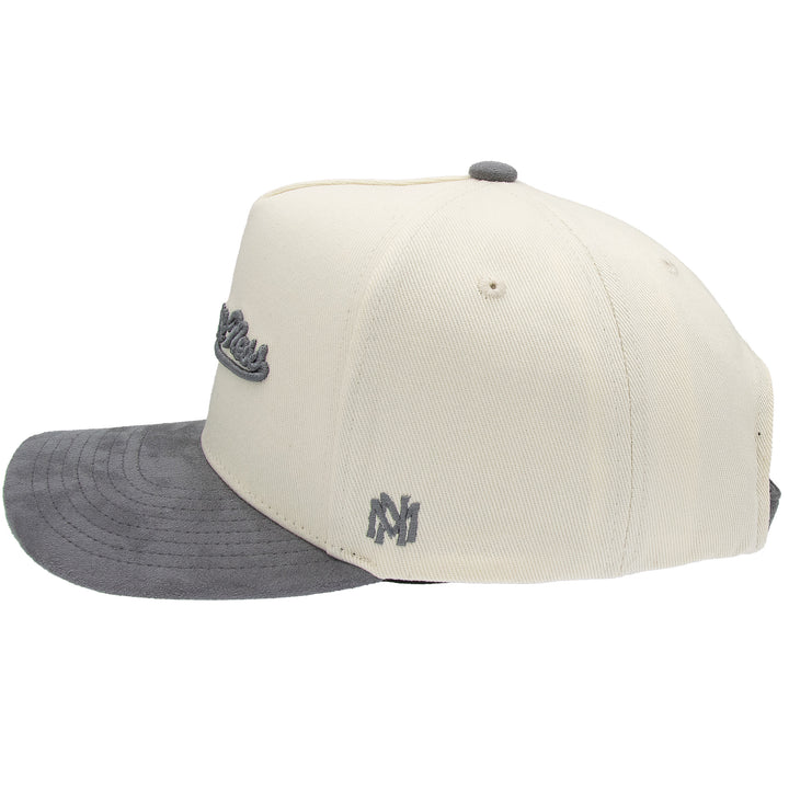 Mitchell &amp; Ness Branded Luxury Script Pro Pinch Snapback Gray