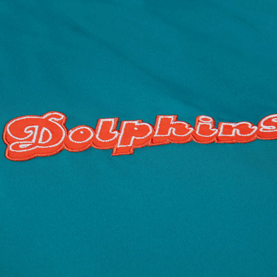 Miami Dolphins NFL Throw It Back Heavyweight Satin Jacket Mitchell &amp; Ness