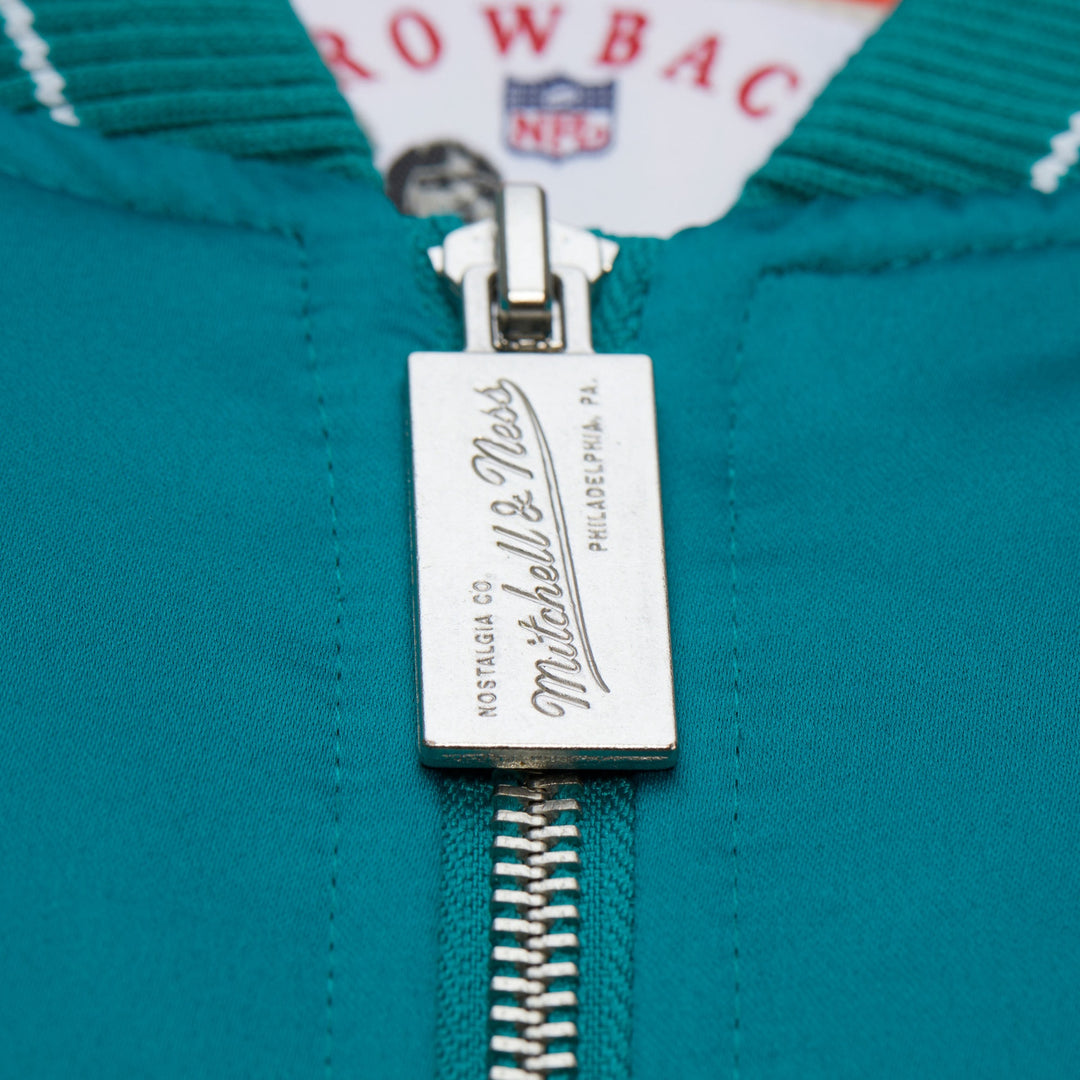 Miami Dolphins NFL Throw It Back Heavyweight Satin Jacket Mitchell &amp; Ness
