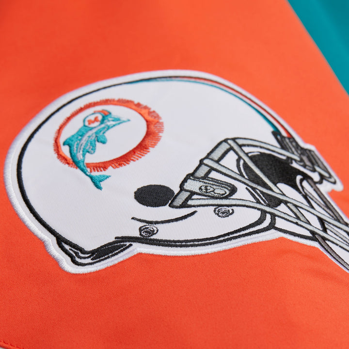 Miami Dolphins NFL Throw It Back Heavyweight Satin Jacket Mitchell &amp; Ness