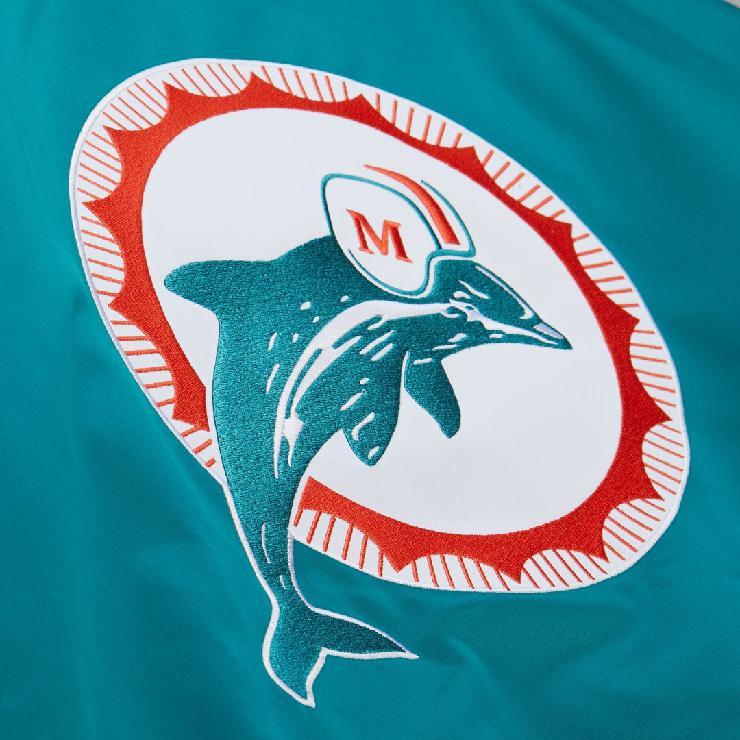 Miami Dolphins NFL Throw It Back Heavyweight Satin Jacket Mitchell &amp; Ness