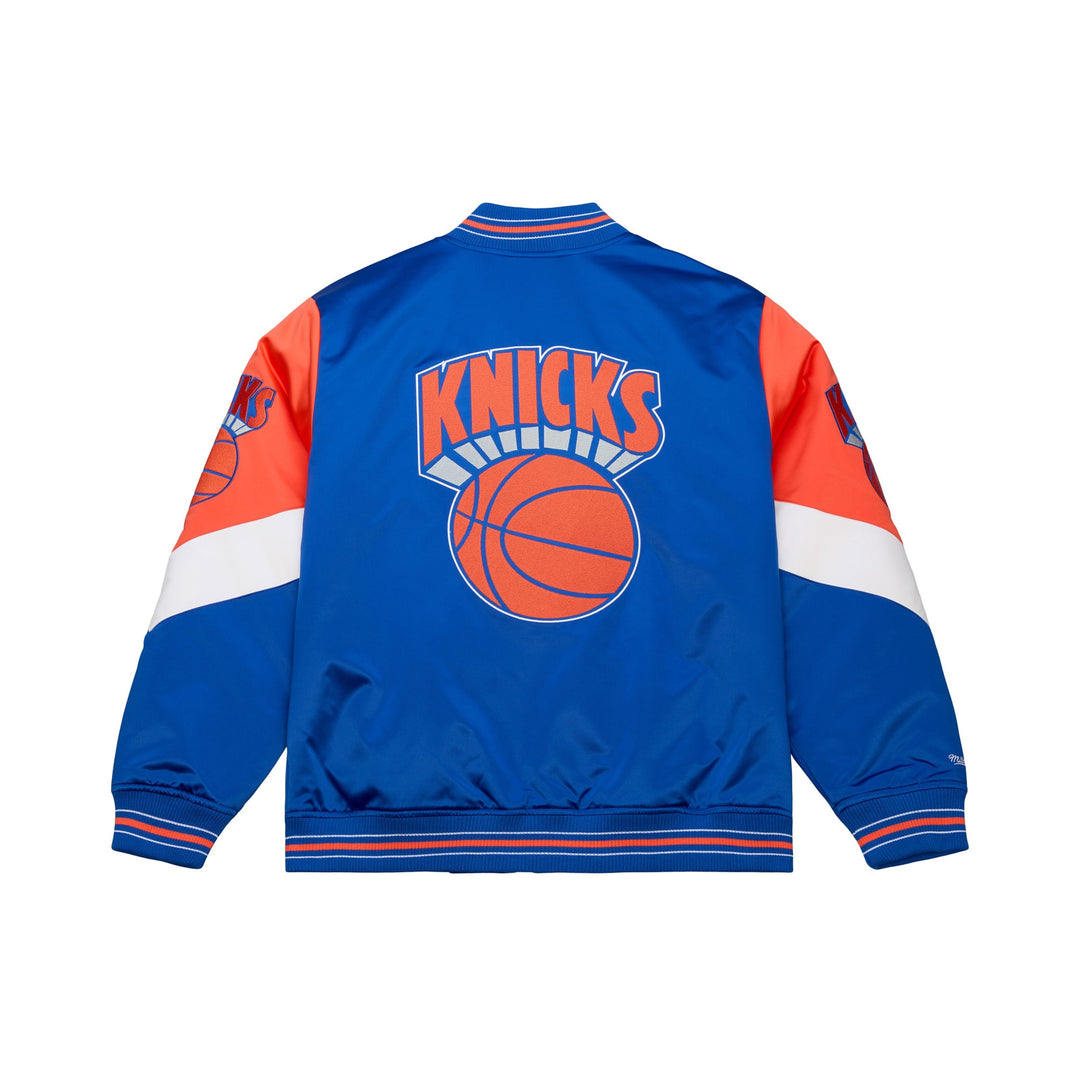 New York Knicks NBA Throw It Back Heavyweight Satin Jacket Mitchell &amp; Ness