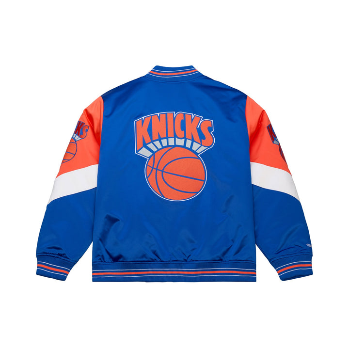 New York Knicks NBA Throw It Back Heavyweight Satin Jacket Mitchell &amp; Ness