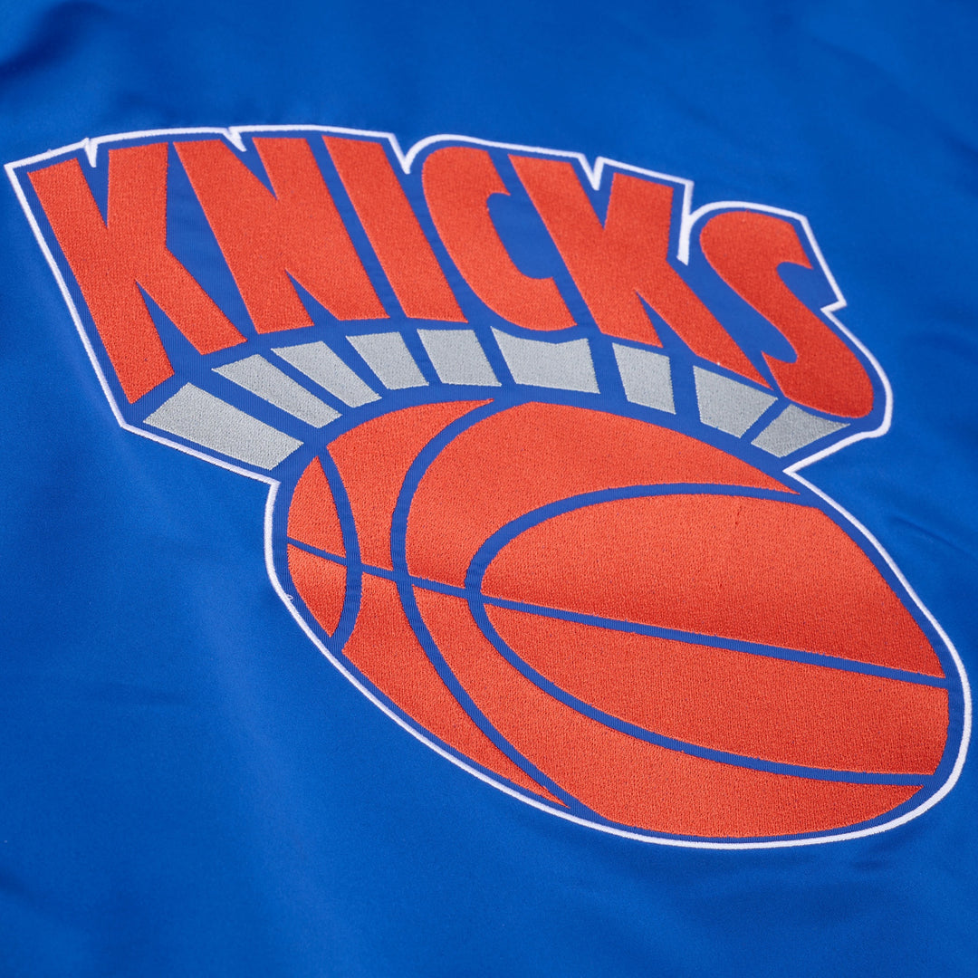 New York Knicks NBA Throw It Back Heavyweight Satin Jacket Mitchell &amp; Ness