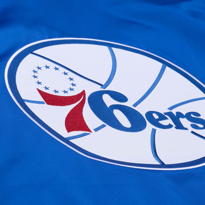 Philadelphia 76ers NBA Throw It Back Heavyweight Satin Jacket Mitchell &amp; Ness
