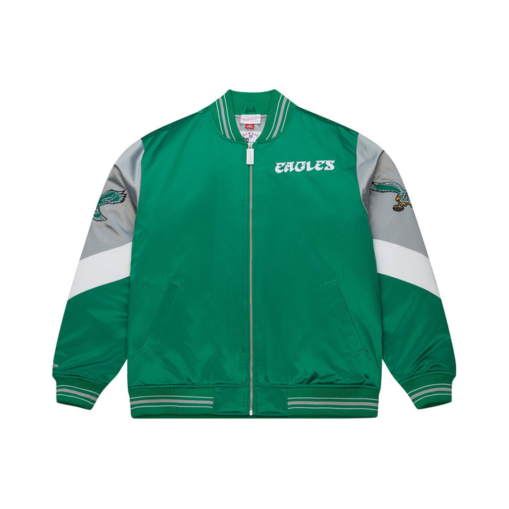 Philadelphia Eagles NFL Throw It Back Heavyweight Satin Jacket Mitchell &amp; Ness