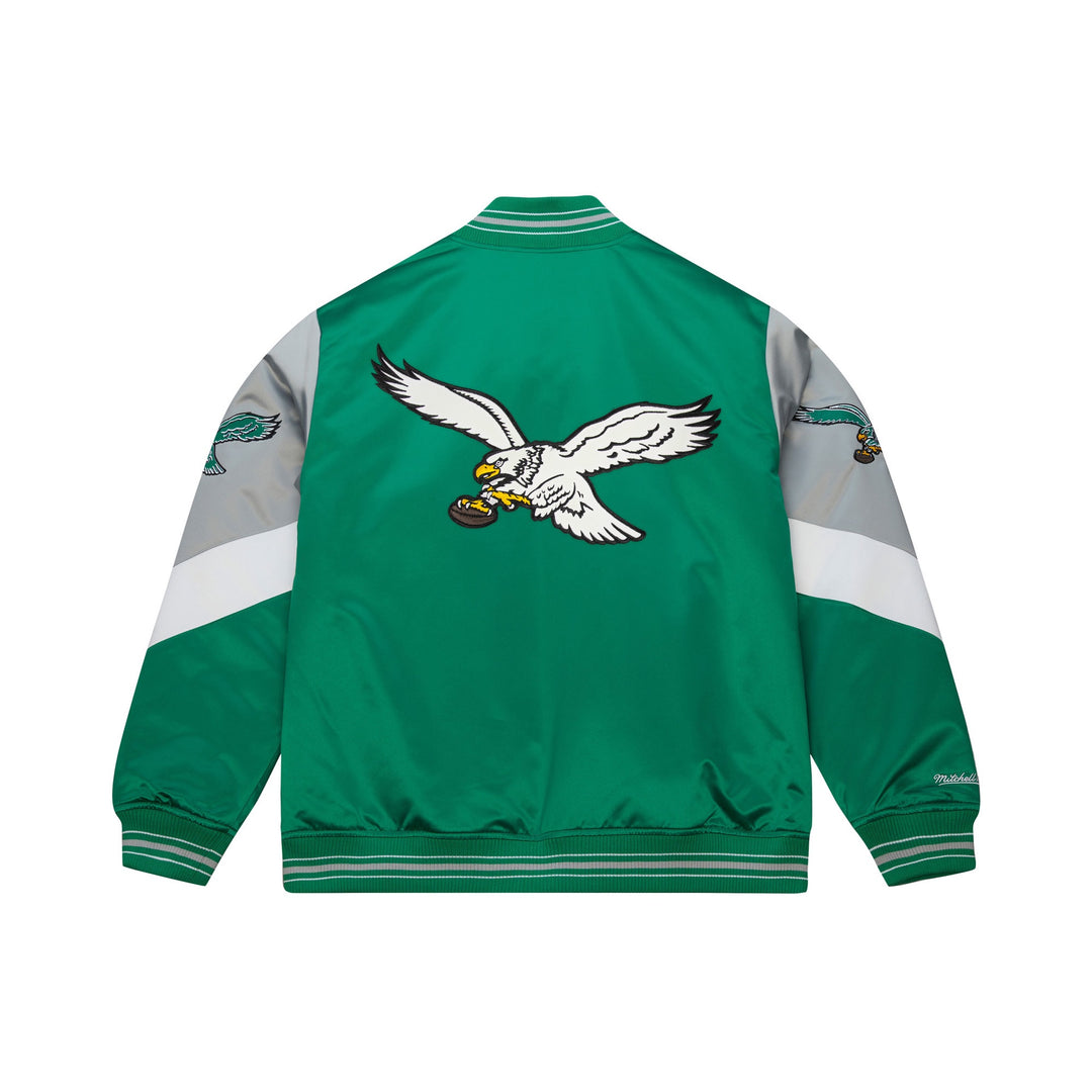 Philadelphia Eagles NFL Throw It Back Heavyweight Satin Jacket Mitchell &amp; Ness