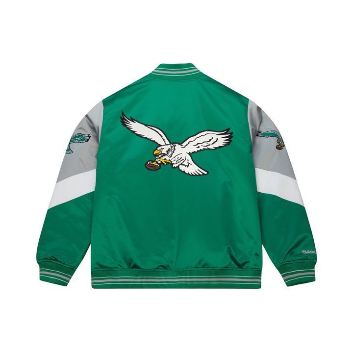 Philadelphia Eagles NFL Throw It Back Heavyweight Satin Jacket Mitchell &amp; Ness