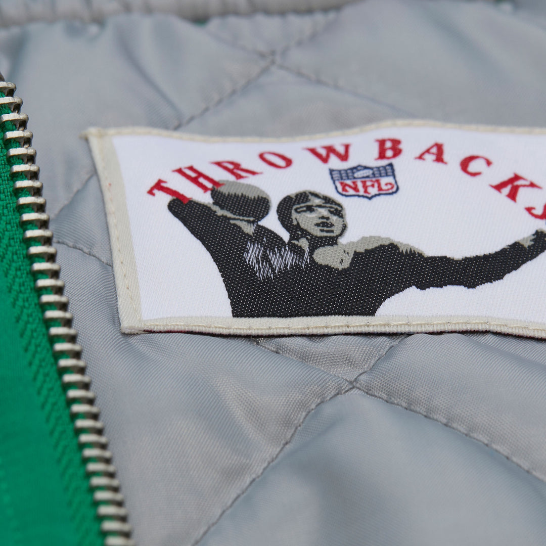 Philadelphia Eagles NFL Throw It Back Heavyweight Satin Jacket Mitchell &amp; Ness