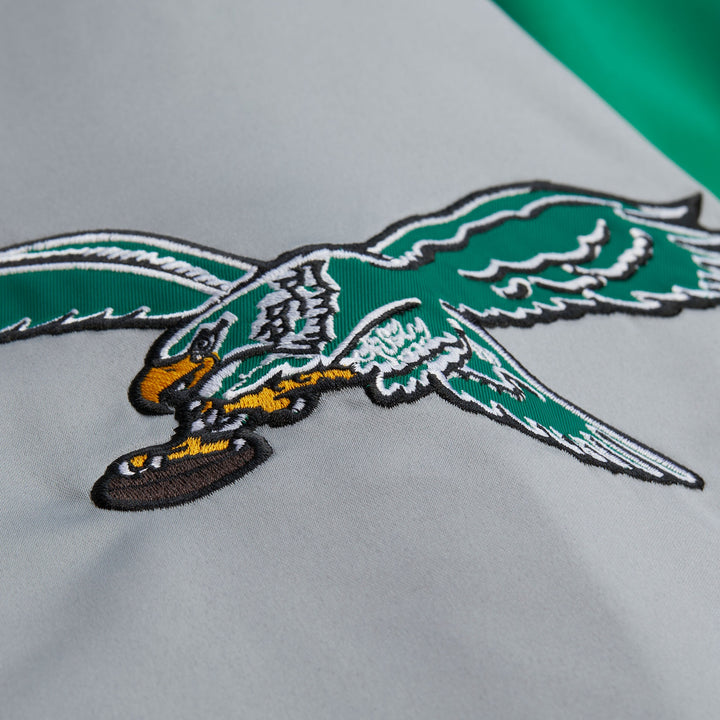 Philadelphia Eagles NFL Throw It Back Heavyweight Satin Jacket Mitchell &amp; Ness