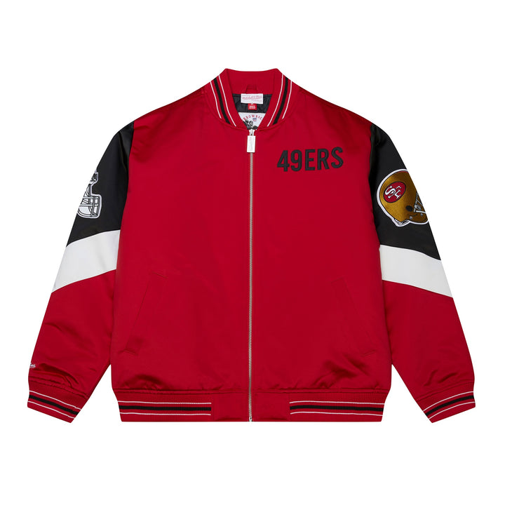 San Francisco 49ers NFL Throw It Back Heavyweight Satin Jacket Mitchell &amp; Ness