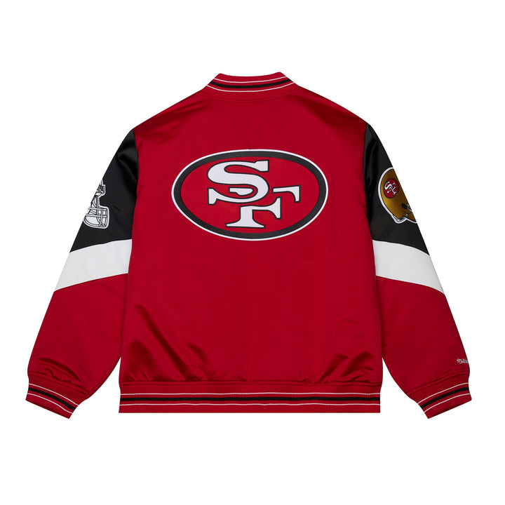 San Francisco 49ers NFL Throw It Back Heavyweight Satin Jacket Mitchell &amp; Ness
