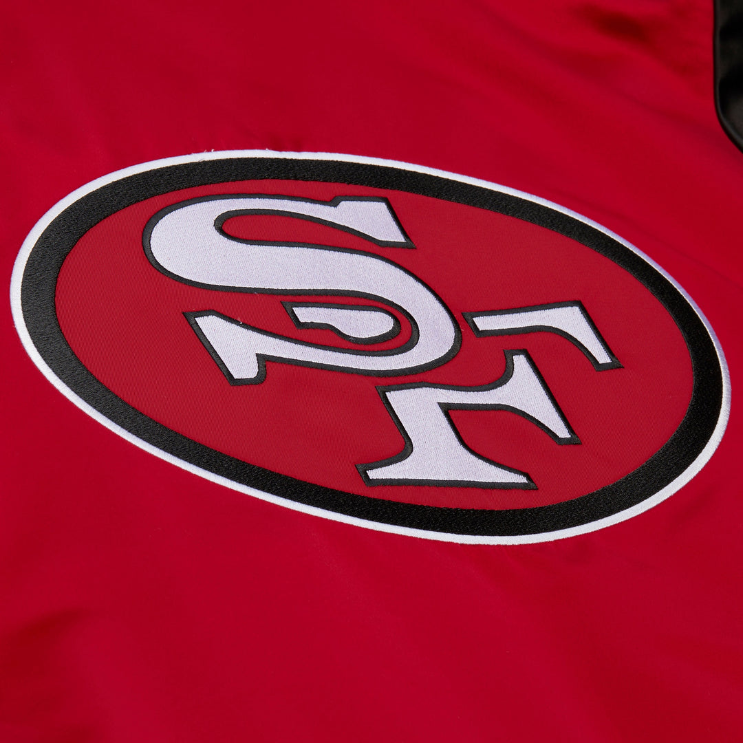San Francisco 49ers NFL Throw It Back Heavyweight Satin Jacket Mitchell &amp; Ness