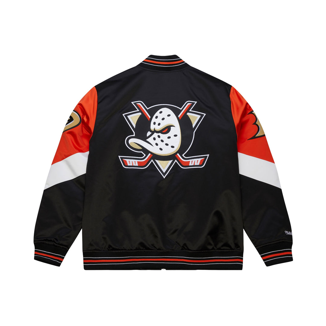 Anaheim Ducks NHL Throw It Back Heavyweight Satin Jacket Mitchell &amp; Ness