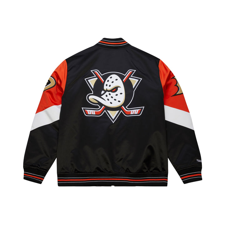 Anaheim Ducks NHL Throw It Back Heavyweight Satin Jacket Mitchell &amp; Ness