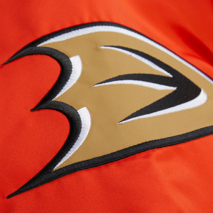 Anaheim Ducks NHL Throw It Back Heavyweight Satin Jacket Mitchell &amp; Ness