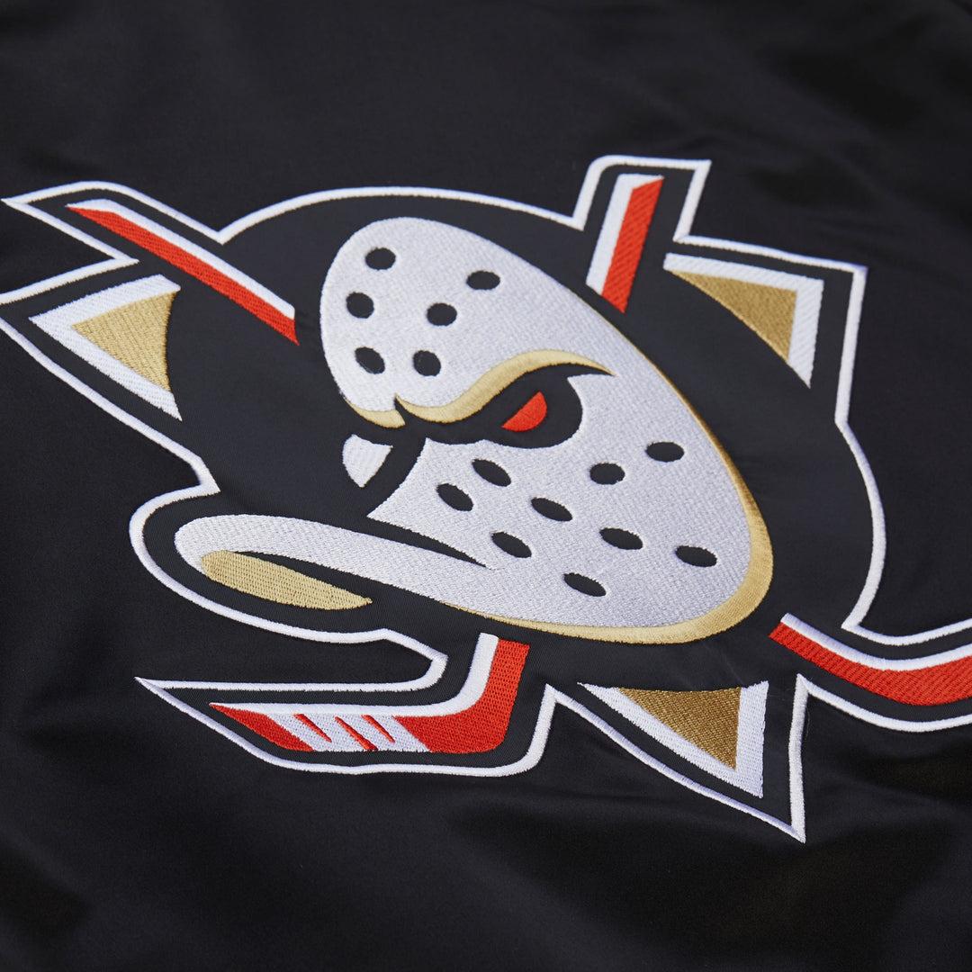 Anaheim Ducks NHL Throw It Back Heavyweight Satin Jacket Mitchell &amp; Ness