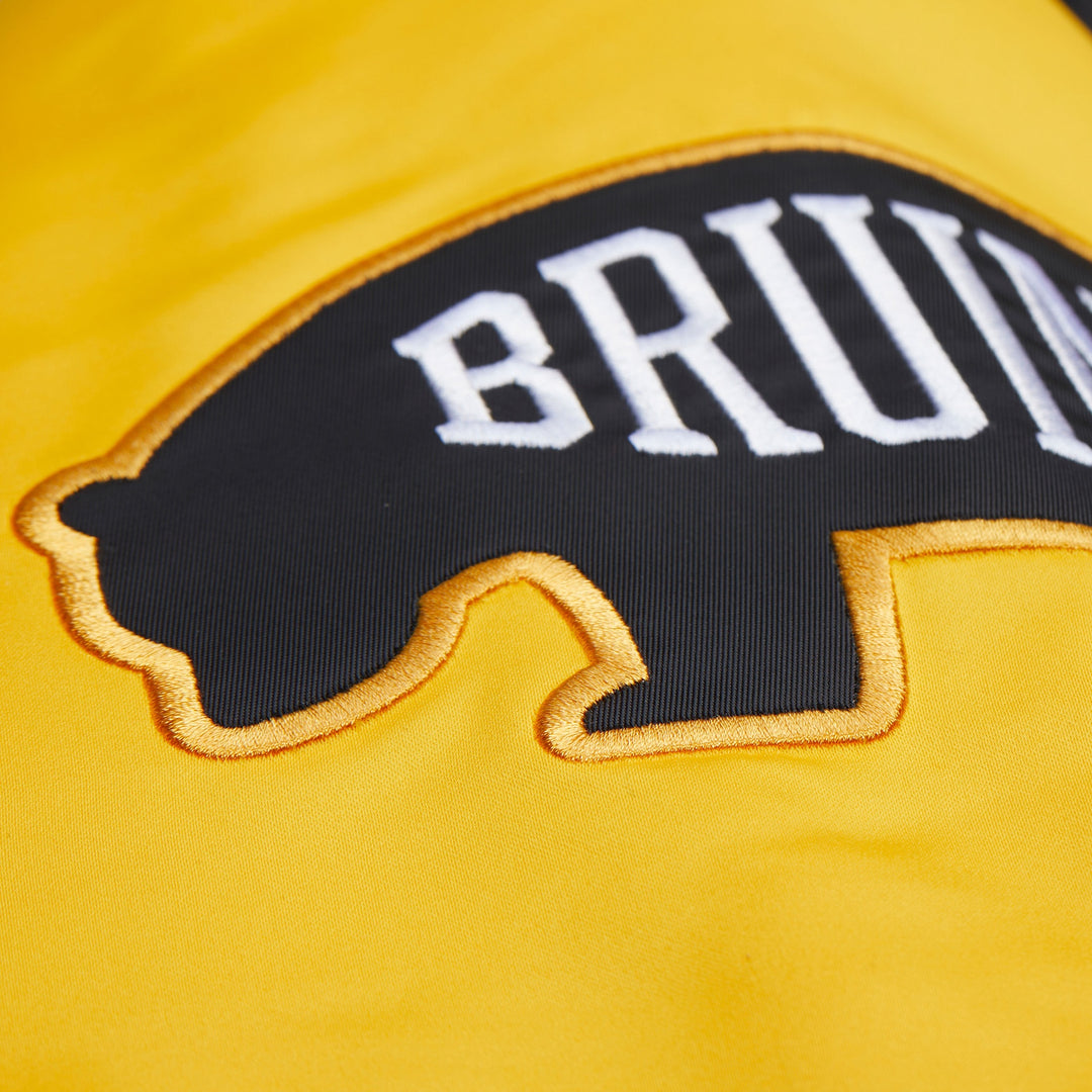 Boston Bruins NHL Throw It Back Heavyweight Satin Jacket Mitchell &amp; Ness