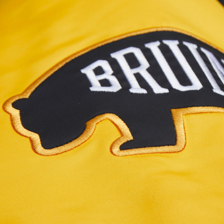 Boston Bruins NHL Throw It Back Heavyweight Satin Jacket Mitchell &amp; Ness