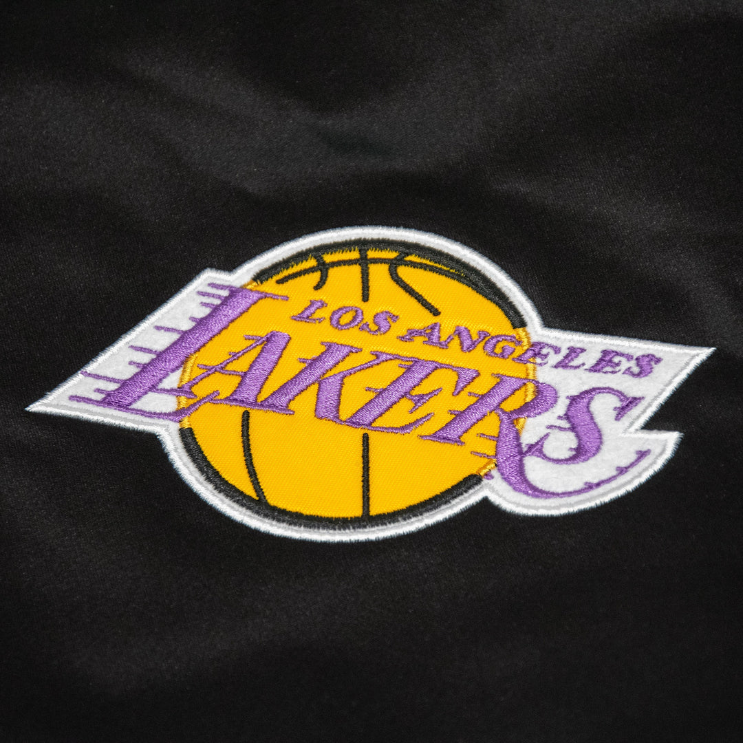 Los Angeles Lakers NBA Mitchell &amp; Ness Blackout Heavyweight Satin Jacket Black