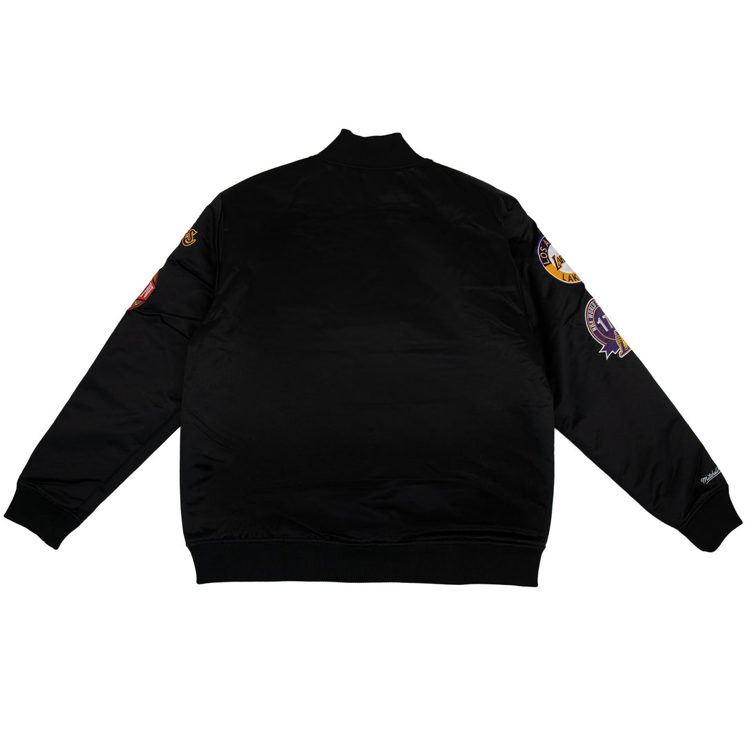 Los Angeles Lakers NBA Mitchell &amp; Ness Blackout Heavyweight Satin Jacket Black