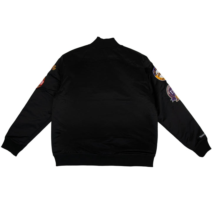 Los Angeles Lakers NBA Mitchell &amp; Ness Blackout Heavyweight Satin Jacket Black