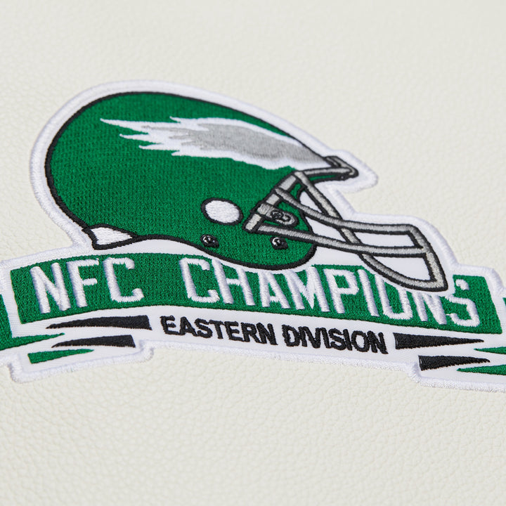 Philadelphia Eagles NFL Dusted Collection Varsity Jacket Vintage Logo Mitchell &amp; Ness
