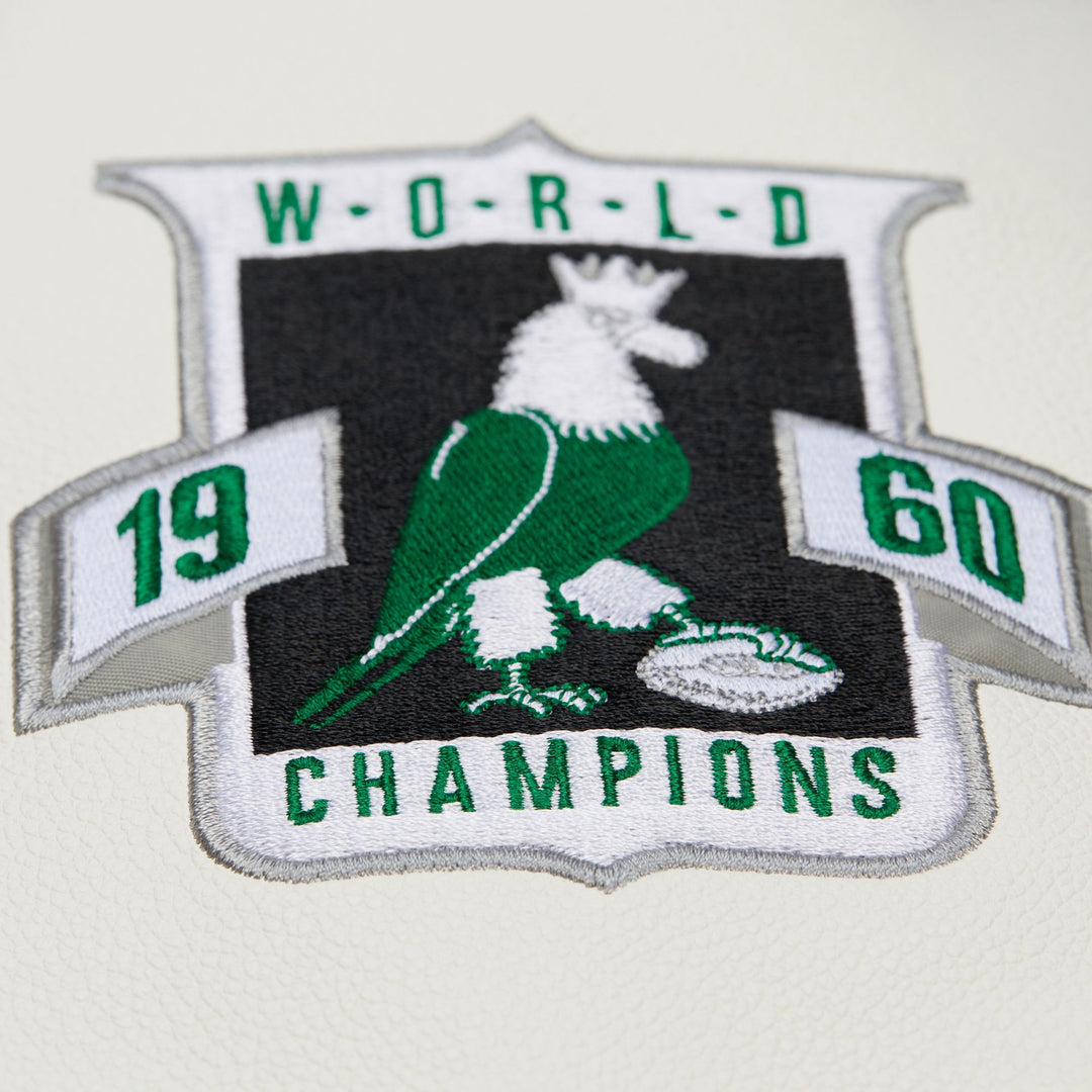 Philadelphia Eagles NFL Dusted Collection Varsity Jacket Vintage Logo Mitchell &amp; Ness