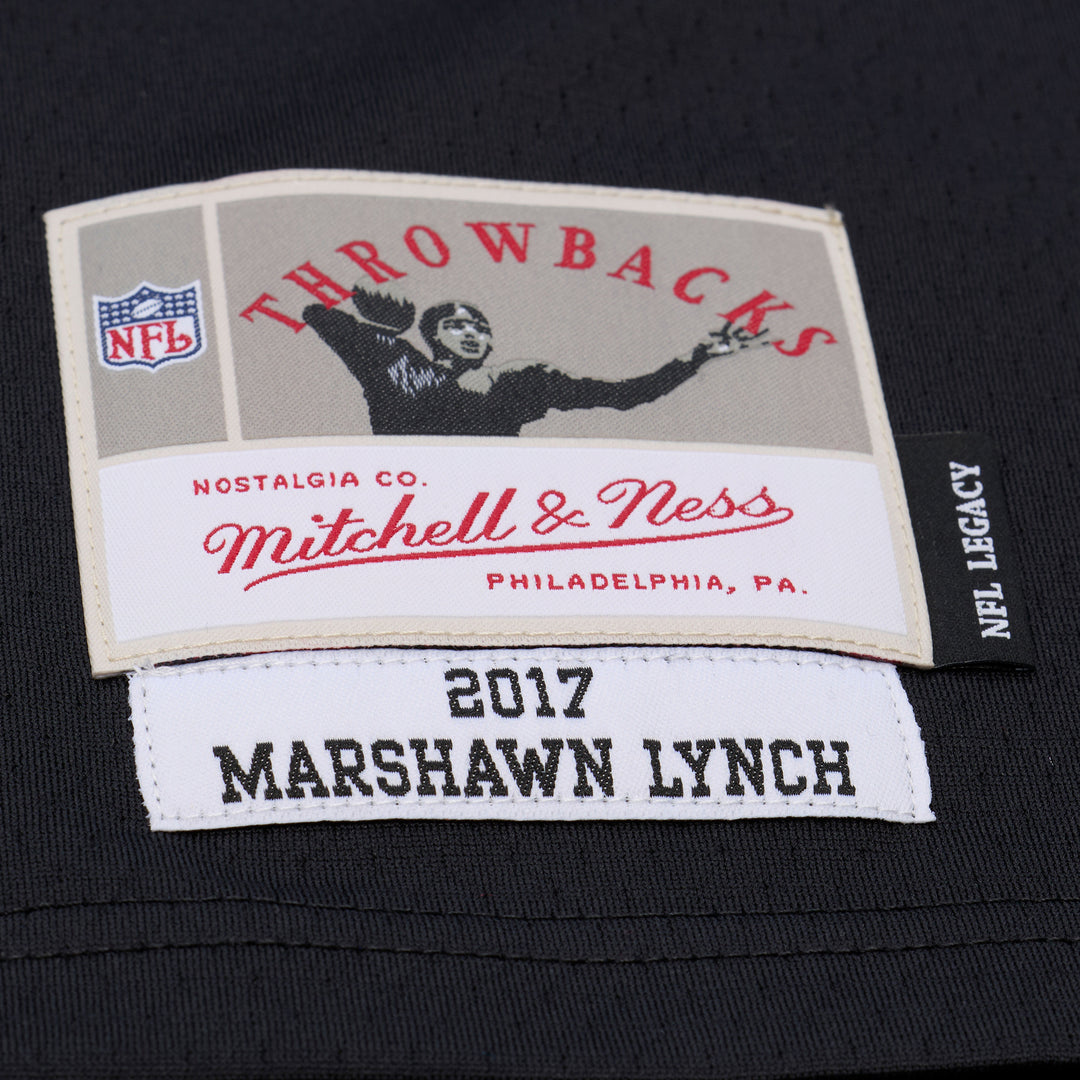 Marshawn Lynch Las Vegas Raiders 2017 NFL Legacy Dark Jersey Mitchell &amp; Ness Black