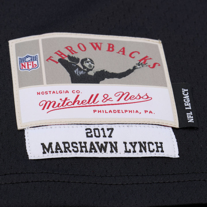 Marshawn Lynch Las Vegas Raiders 2017 NFL Legacy Dark Jersey Mitchell &amp; Ness Black