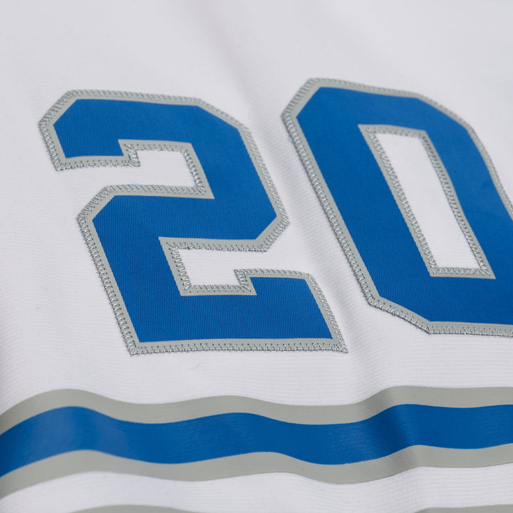 Barry Sanders Detroit Lions 1989 NFL Legacy Jersey Mitchell &amp; Ness White/Blue
