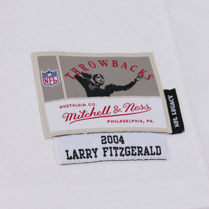 Arizona Cardinals Larry Fitzgerald NFL White Legacy Jersey 2004 Mitchell &amp; Ness White/Burgundy