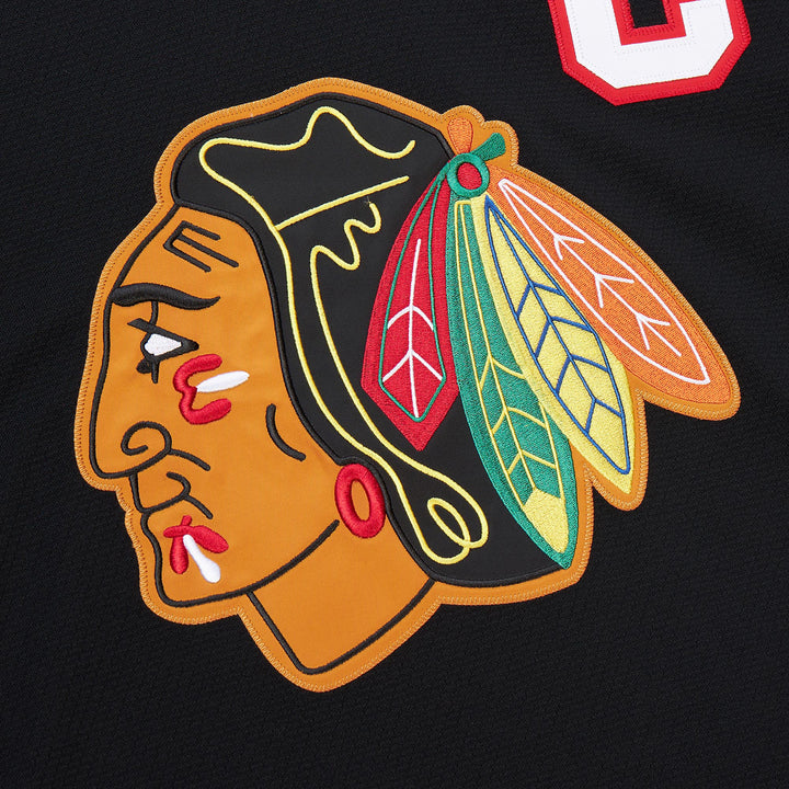 Chris Chelios Chicago Blackhawks NHL 1997-98 Power Play Dark Alternate Jersey Mitchell &amp; Ness Black/Red