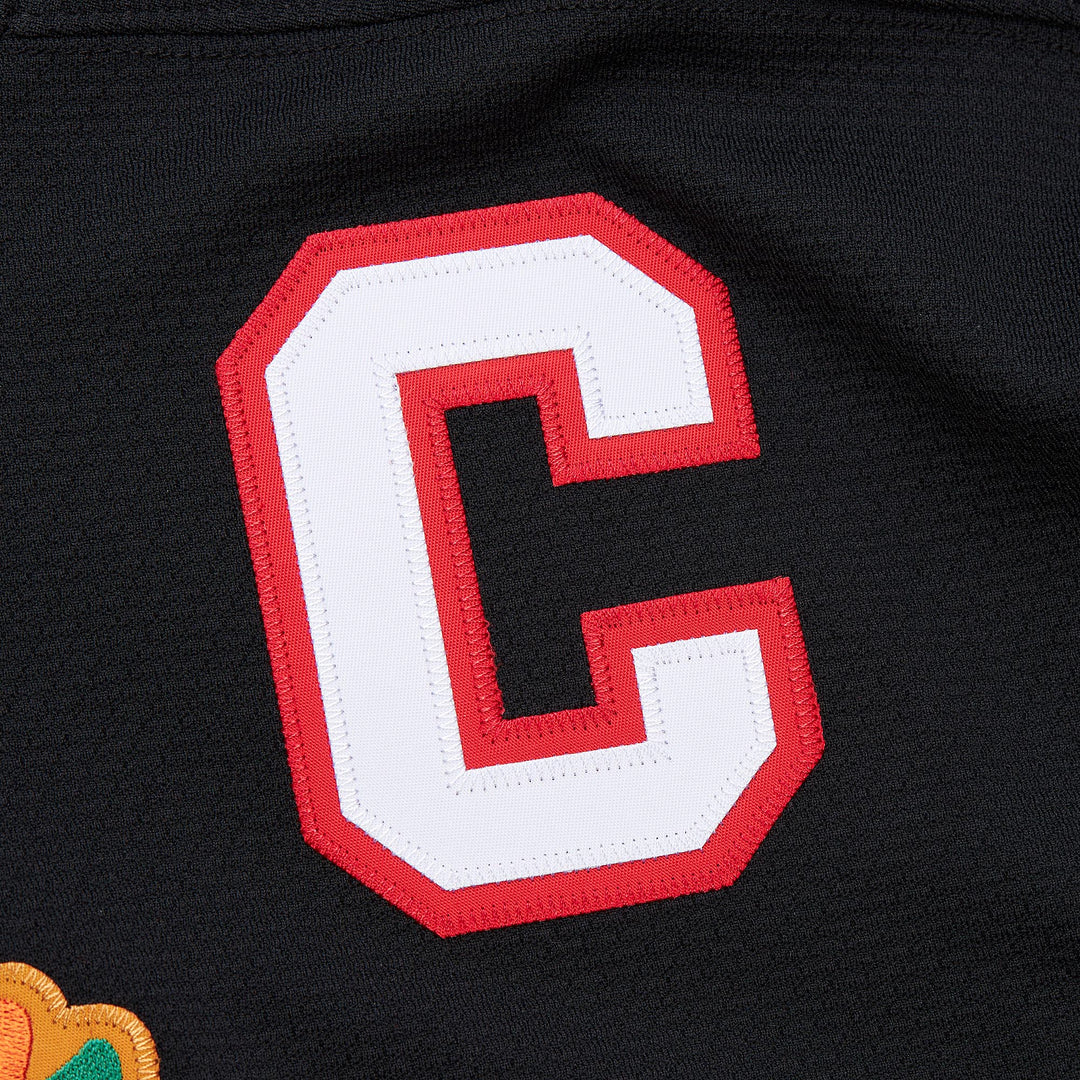 Chris Chelios Chicago Blackhawks NHL 1997-98 Power Play Dark Alternate Jersey Mitchell &amp; Ness Black/Red
