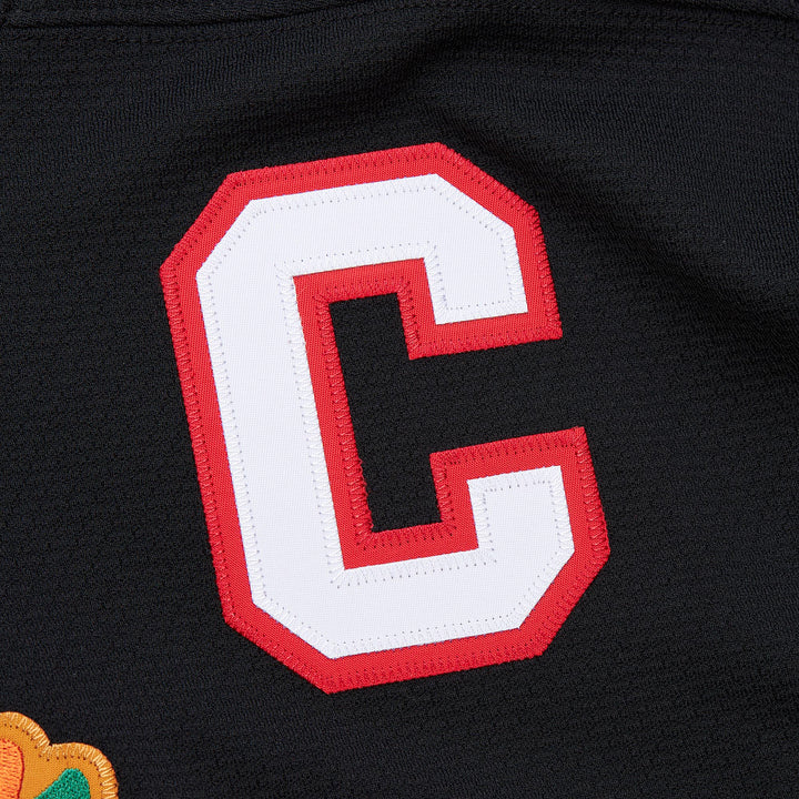 Chris Chelios Chicago Blackhawks NHL 1997-98 Power Play Dark Alternate Jersey Mitchell &amp; Ness Black/Red
