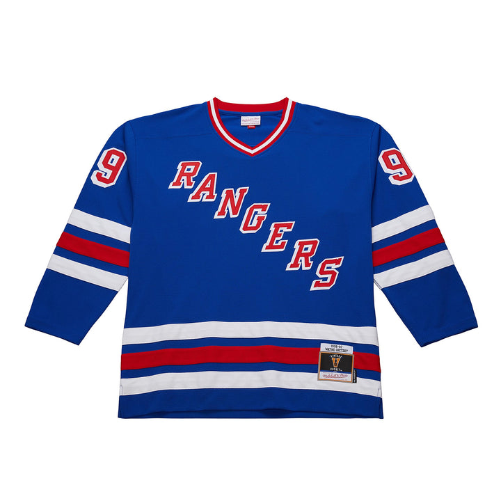 Wayne Gretzky New York Rangers NHL 1996-97 Power Play Dark Jersey Mitchell &amp; Ness Blue/Red