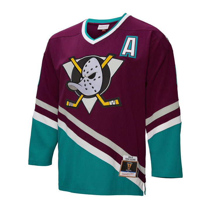 Teemu Selanne Anaheim Ducks 1996 NHL Dark Jersey Mitchell &amp; Ness