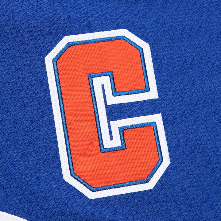 Wayne Gretzky Edmonton Oilers NHL 1986-87 Power Play Dark Jersey Mitchell &amp; Ness Blue/Orange