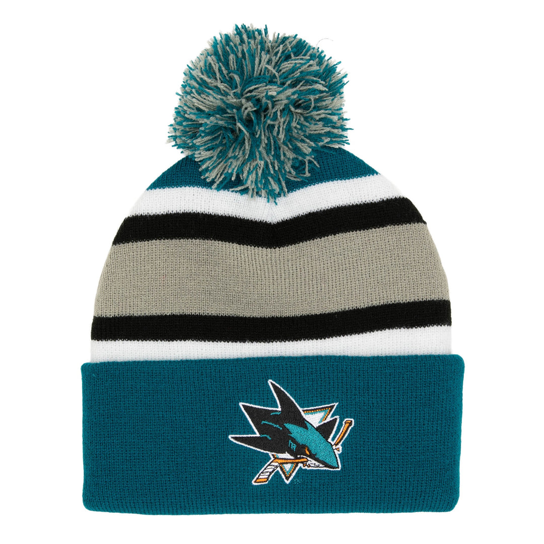 Mitchell &amp; Ness - Stripe Pom Knit - San Jose Sharks