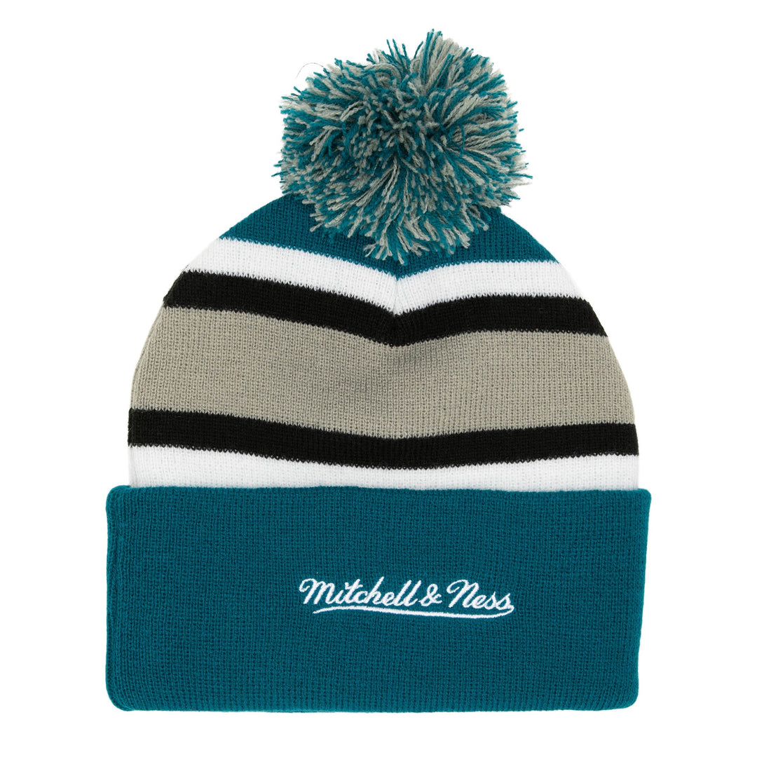 Mitchell &amp; Ness - Stripe Pom Knit - San Jose Sharks