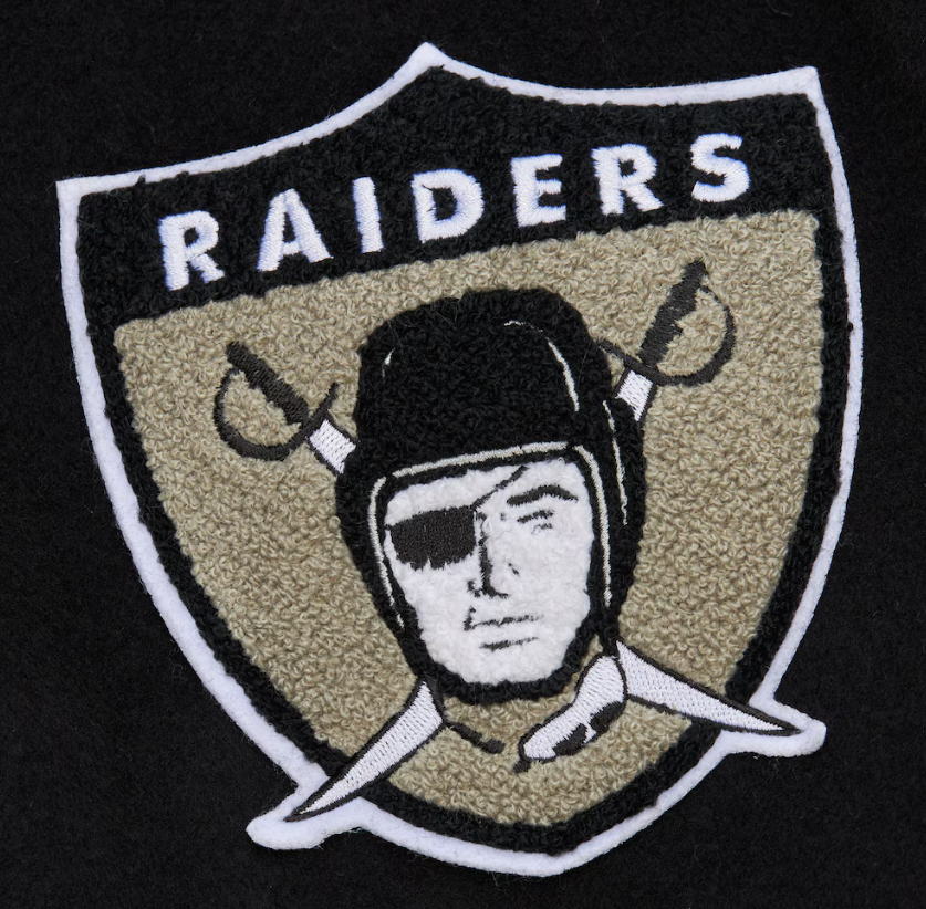 Oakland Raiders Black Out Varsity Jacket Mitchell &amp; Ness