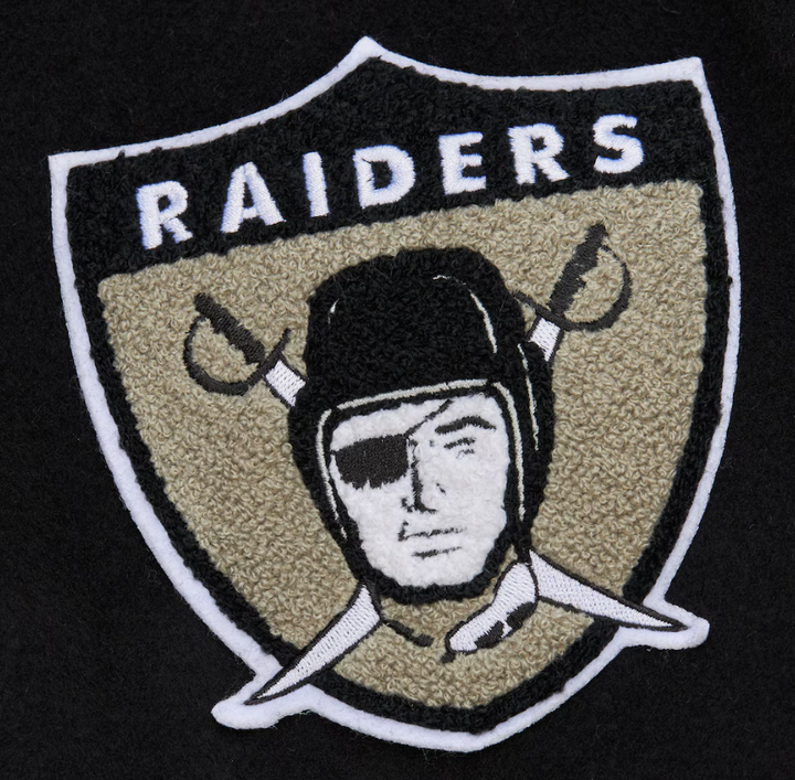 Oakland Raiders Black Out Varsity Jacket Mitchell &amp; Ness