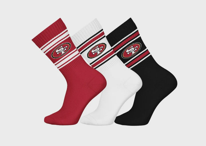Barefoot - NFL Socks - NFL San Francisco 49ers - 3 Pairs Crew Socks