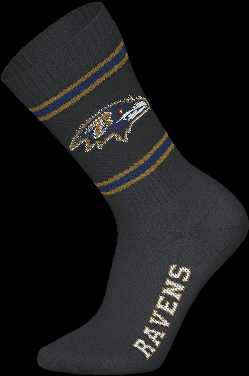 Barefoot - NFL Socks - Baltimore Ravens  - 3 Pack Crew Socks