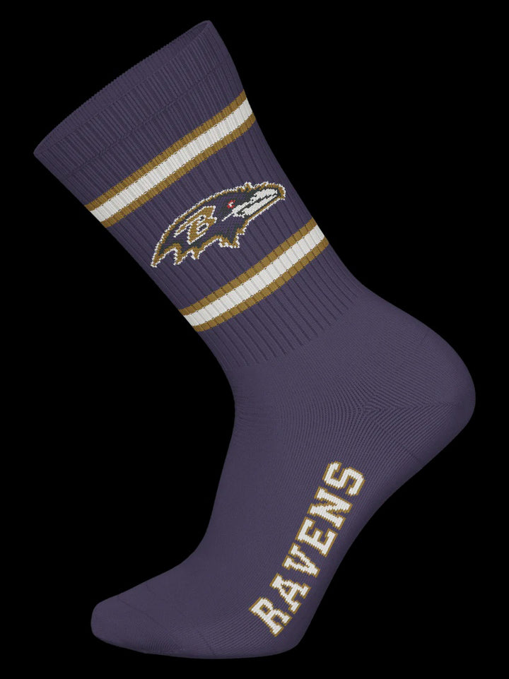 Barefoot - NFL Socks - Baltimore Ravens  - 3 Pack Crew Socks